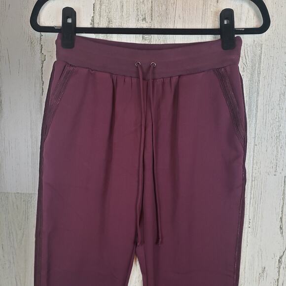 NWT Color Block Burgundy Purple Stretchy Lounge Leisure Pants Women's Size 4 - Picture 2 of 10